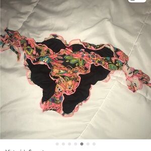 Victoria's Secret Black and Pink Paisley Bikini bottoms